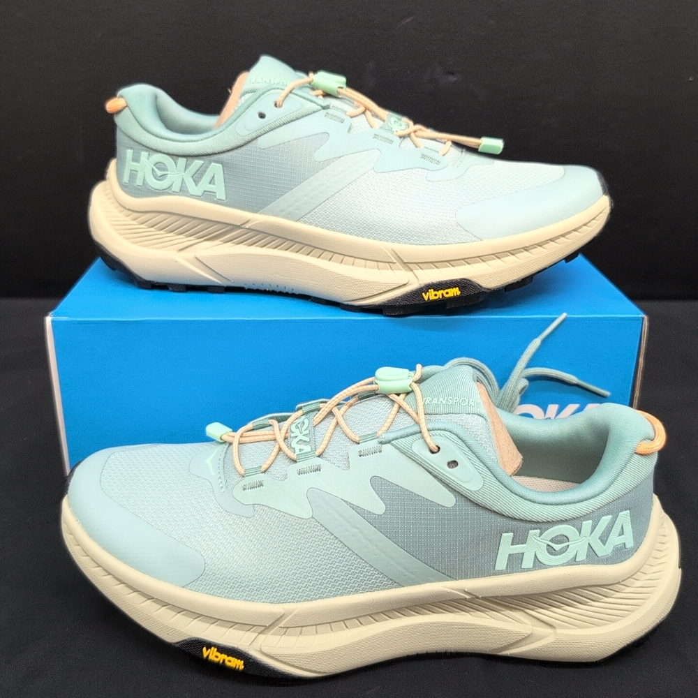 Hoka One One Women's Transport Running Shoes US 8.5B Jade Oyster Mushroom